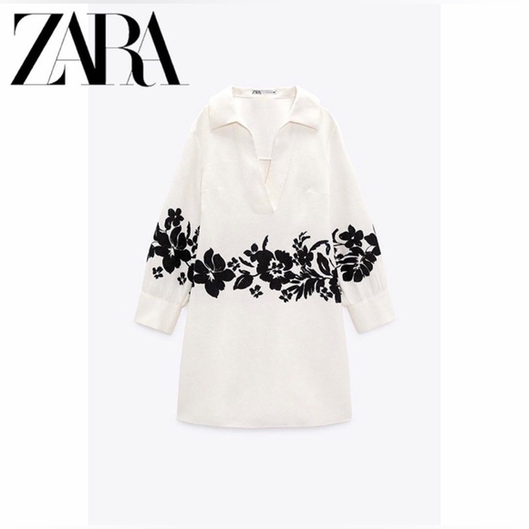 Zara new with tags linen blend floral print dress - Picture 4 of 6